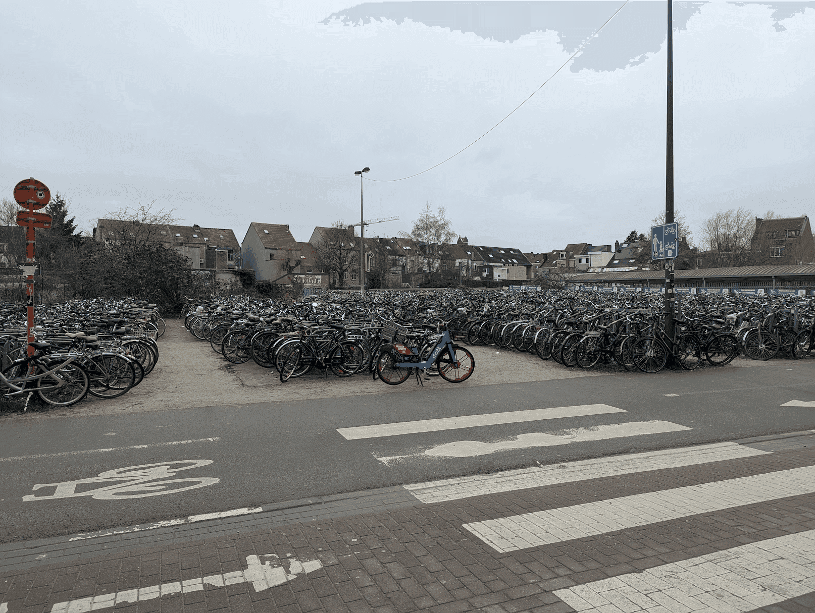 Bike parking outside Ghent station