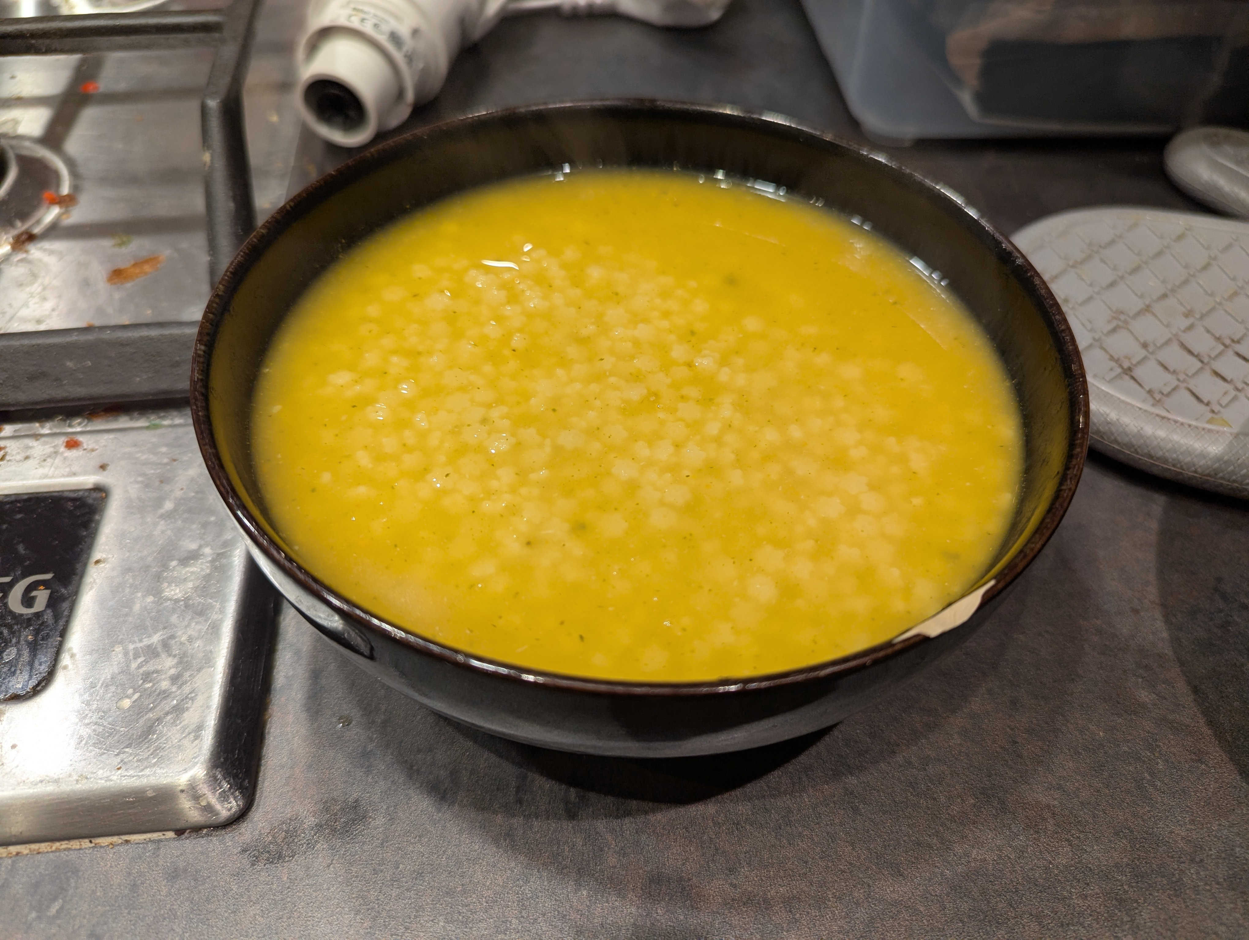 A bowl of pastina soup