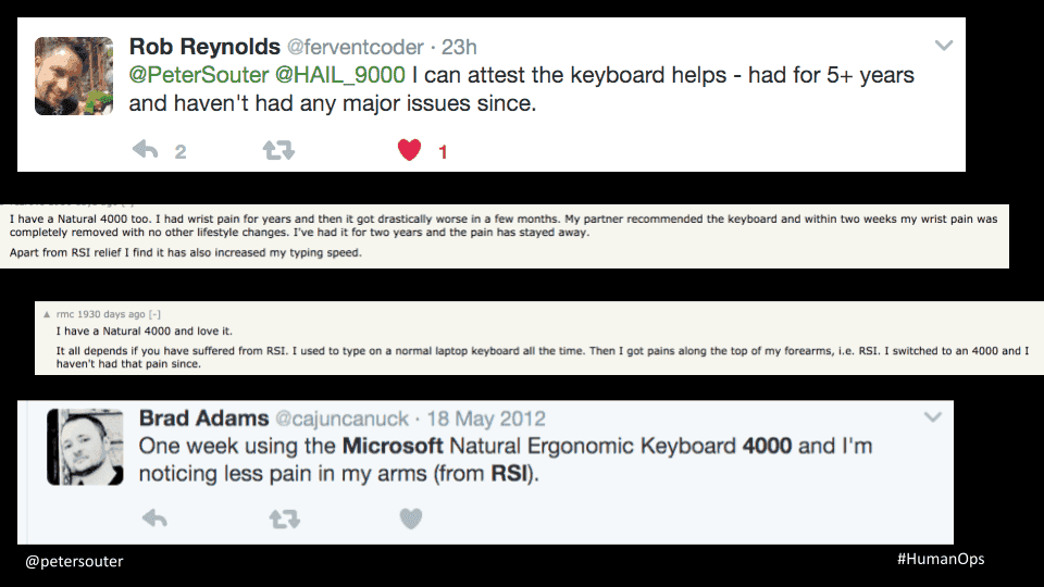 Slides showing praise for the 4000