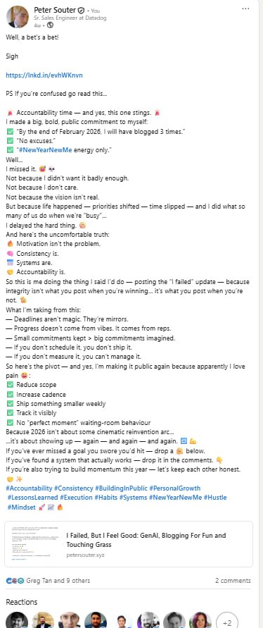 My LinkedIn Punishment will be live by the time you read this&hellip;