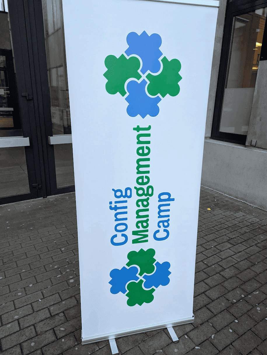 CfgMgmtCamp logo sticker spotted on a Ghent street